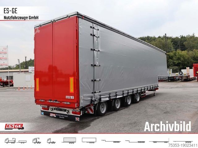 Dieplader oplegger ES-GE 4-Achs-Satteltieflader mit Curtainsider-Aufbau