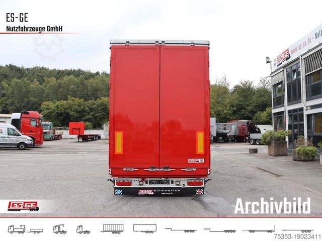 Semirremolque de plataforma baja ES-GE 4-Achs-Satteltieflader mit Curtainsider-Aufbau