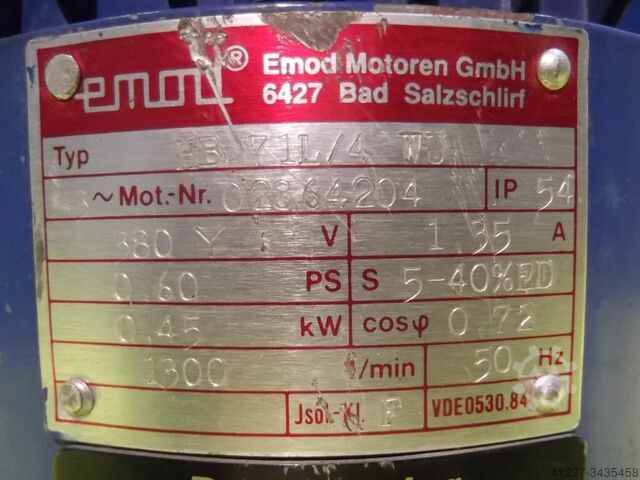 Elektromotor 0,45 kW 1300 Rpm Emod HB 71L/4 WU