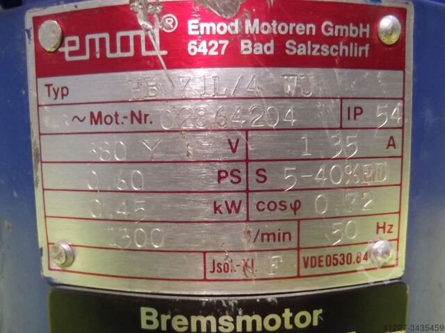 Elektromotor 0,45 kW 1300 rpm Emod HB 71L/4 WU