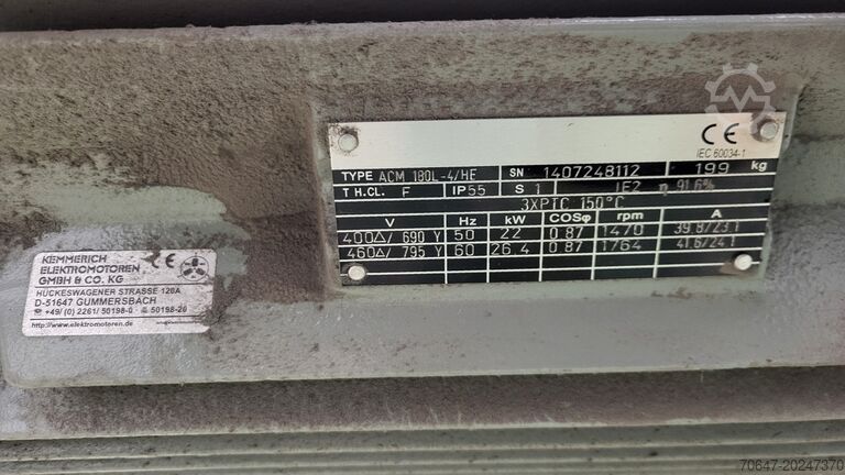 Snijmolen 22 kW met afzuiging en silo HERBOLD CS450/600-2A