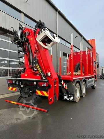Houttransportwagen MAN TGS 33.510 BB 6x6/PLATTFORM/KRAN EPSILON Q150Z