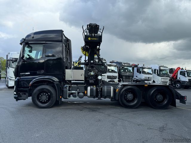 Houttransportwagen MERCEDES-BENZ AROCS 3353 6x4 LANGHOLZ TAJFUN LIV 300Z 9,6