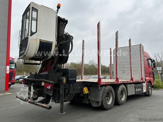 Houttransportwagen MAN TGX 26 580 6x4 BL Epsilon M12Z83 Kabinen-Kran