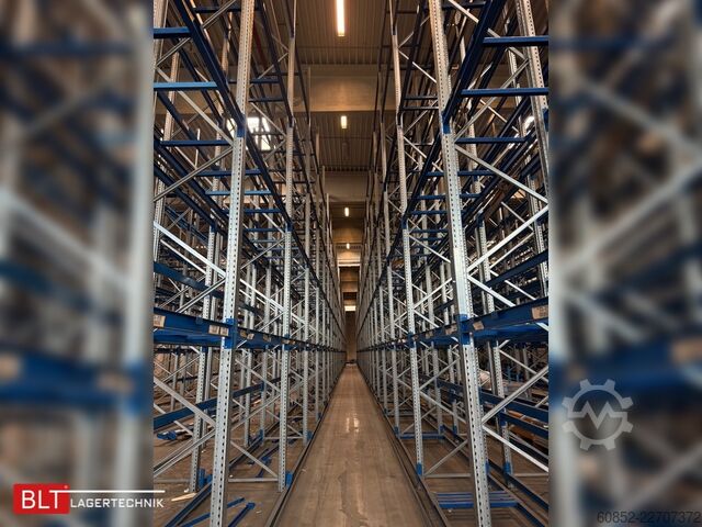 Estantería para cargas pesadas, estantería industrial, estantería de gran altura SSI Schäfer PR600 – 30,90 lfm, Höhe 7,5m Boden + 4 Ebenen | Fachlast bis 3500 kg