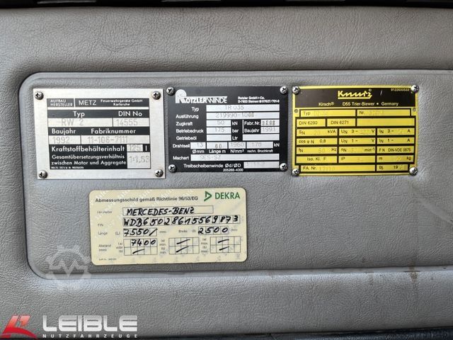 Otros MERCEDES-BENZ 1222AF *Rüstwagen*Metz RW2*Generator*Feuerwehr*