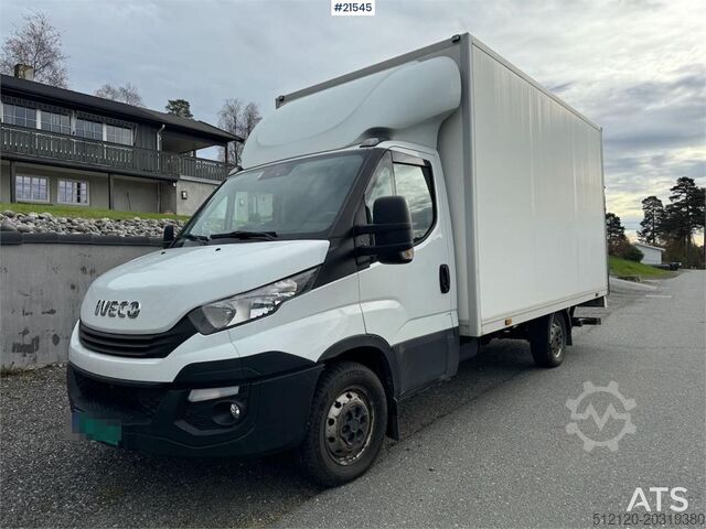 Box body Iveco Daily 35S16 4x2 box truck w/ lift and two sets of