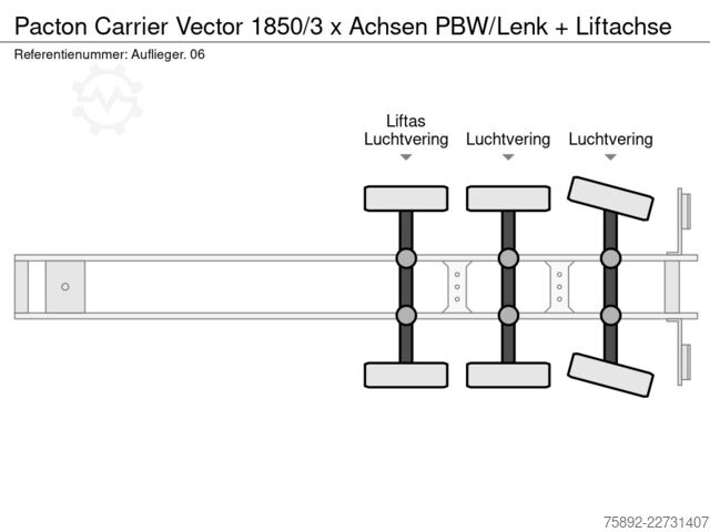 Transport refrigerat/congelat Pacton Carrier Vector 1850/3 x Achsen PBW/Lenk + Lifta...