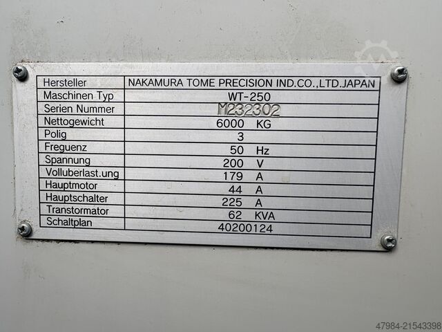 CNC soustruh NAKAMURA TOME WT-250