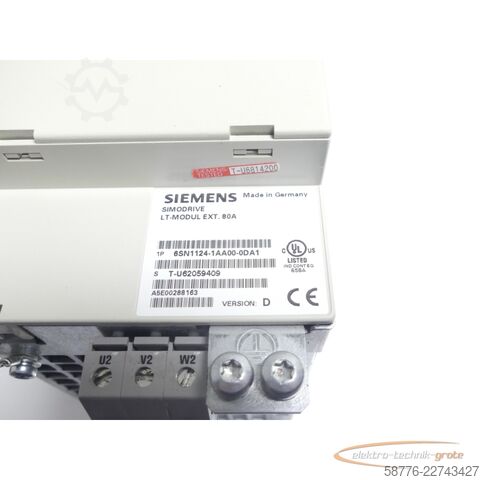 Componente Siemens SIMODRIVE 6SN1124-1AA00-0DA1 LT-Modul SN: T-U62059409 Version: D