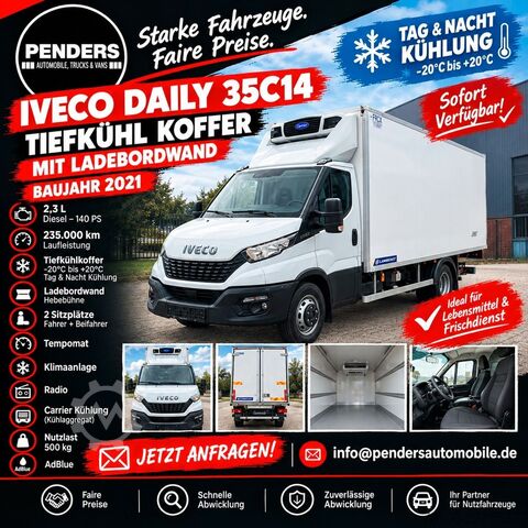 Kylskåpsbil IVECO Daily 35C14 Tiefkühlkoffer mit LBW **Carrier***
