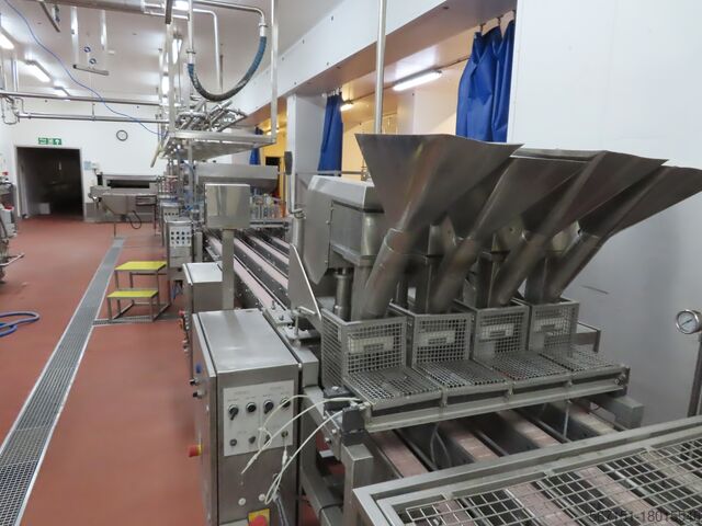 Hoog volume gelaagde dessertlijn AFT 4 lane depositor