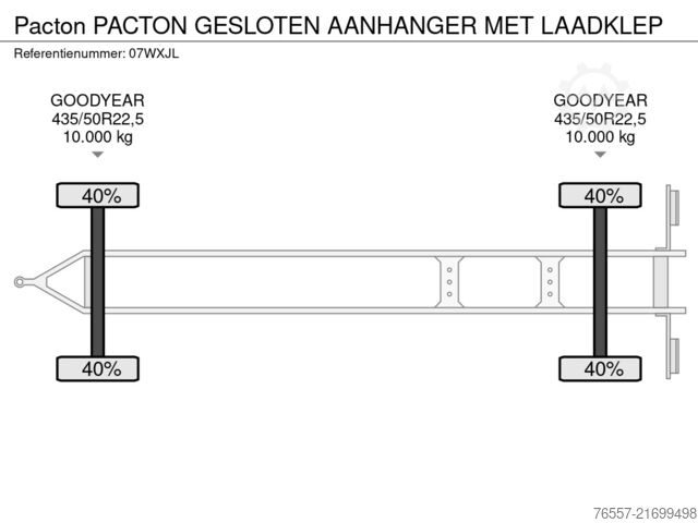 Suitcase Pacton PACTON GESLOTEN AANHANGER MET LAADKLEP