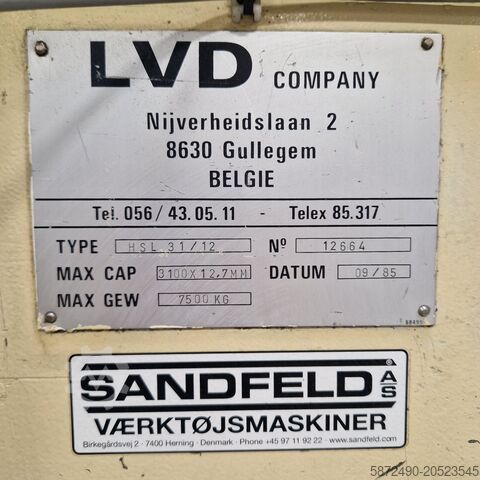Hydraulisk guillotinesaks LVD HSL 31/12