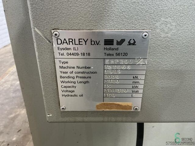 Prasa krawędziowa Darley EHP 200, 31/25, rok produkcji 1989 Darley EHP 200, 31/25