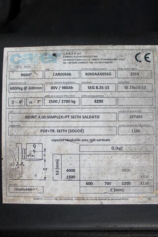 Vysokozdvižný vozík Carer R 60 H2