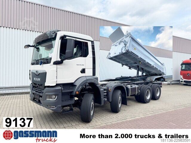 Tipper truck MAN TGS 35.480 8x8 BB CH, Hohe Bauart, Nebenantrieb