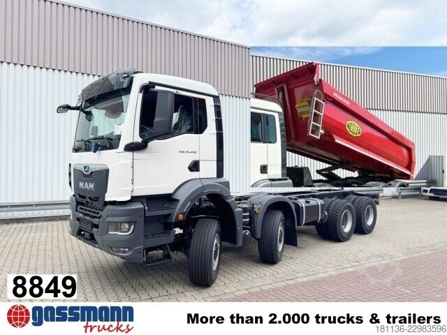 Special purpose truck MAN TGS 35.480 8x8 BB CH, Meiller Stahlmulde 18m³