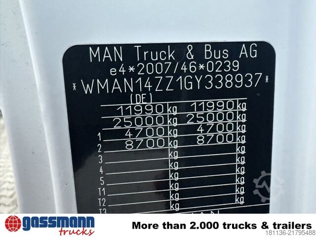 Haakarm vrachtwagen MAN TGL 12.250 4x2 BL, Palfinger Abroller P 07-25MPA,