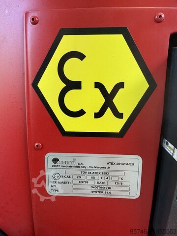 S 1.6 i * Atex EX * Miretti 2G / Ζώνη 1 * ΝΕΑ μπαταρία !! HYSTER S 1.6 i * Atex EX * Miretti 2G / Zone 1 * NEW battery !!