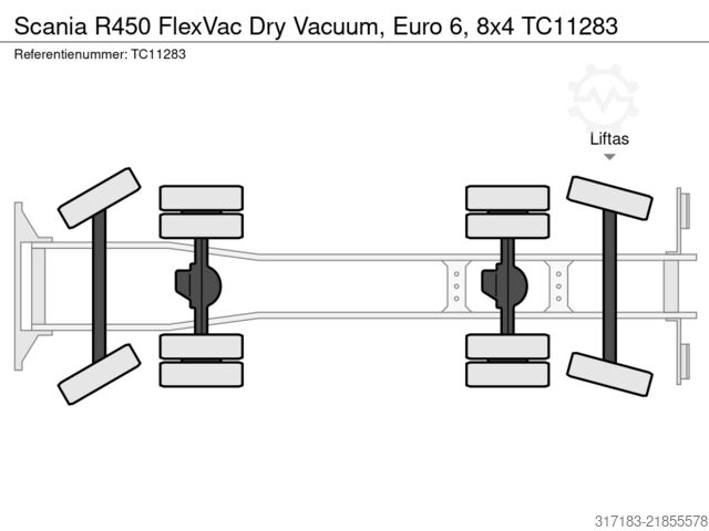 Pojazd ssący Scania R450 FlexVac Dry Vacuum, Euro 6, 8x4