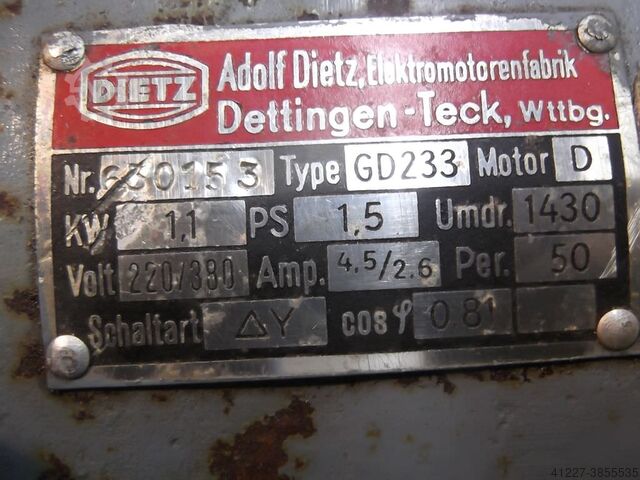 Elektromotor 1,1 kW 1430 Rpm Dietz GD233