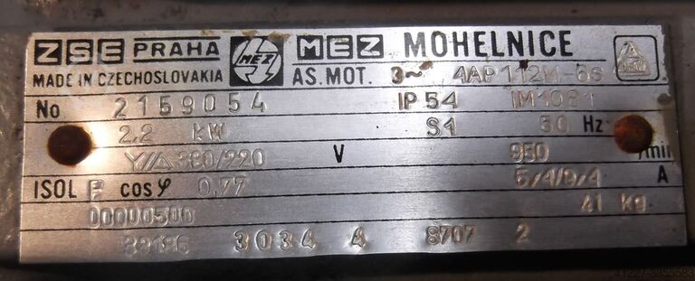 Elektrisk motor 2,2 kW 950 omdr./min MEZ 4AP112M-6s