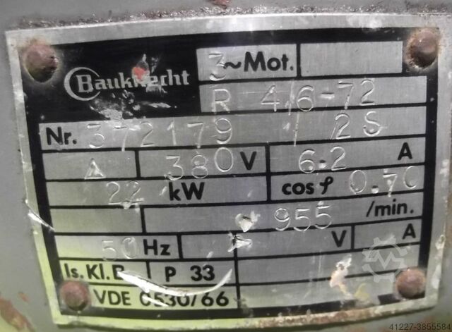 Elektromotor 2,2 kW 955 Rpm Bauknecht R4,6-72