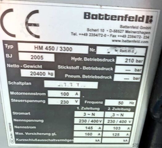 Machine de moulage par injection Battenfeld HM 450/3300