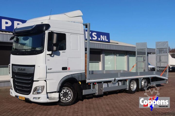 Autotransporter DAF XF 450 6x2 Oprijwagen vloerhoogte 100 cm + 2x  ...