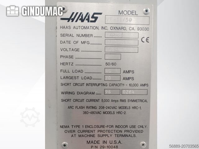 Centro de usinagem vertical HAAS VF 11/50 (2011)