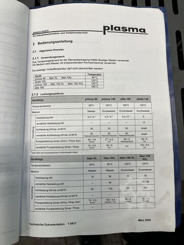 Unidad de control de la temperatura Plasma Primus 150-STL 150/1-9-20-K6