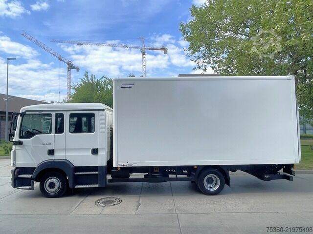 Vrachtwagen met bakwagen man TGL 8.180 Doka Koffer 1H*Klima*LBW*