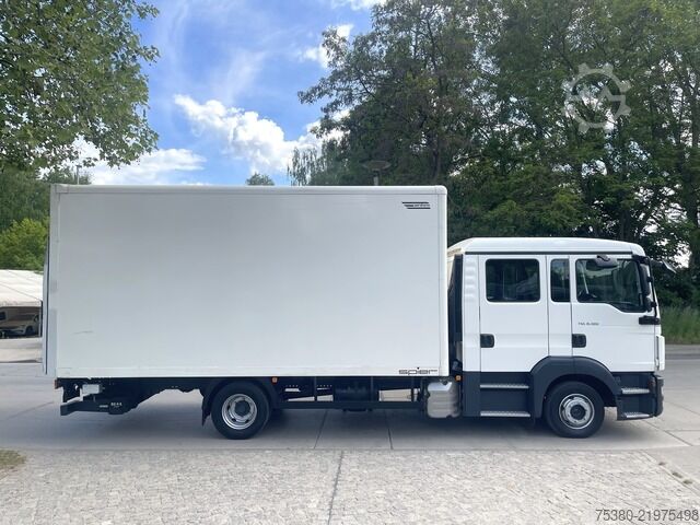 Vrachtwagen met bakwagen man TGL 8.180 Doka Koffer 1H*Klima*LBW*