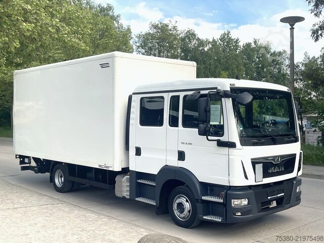 Vrachtwagen met bakwagen man TGL 8.180 Doka Koffer 1H*Klima*LBW*