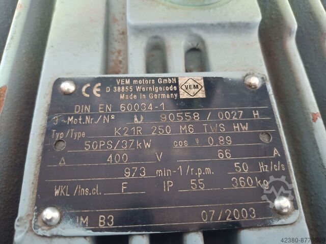 Ventilador centrífugo Ventilador centrífugo Howden Turbowerke Meissen 37kW ; 56000m³ LRN 0800 W 100/11 GR360