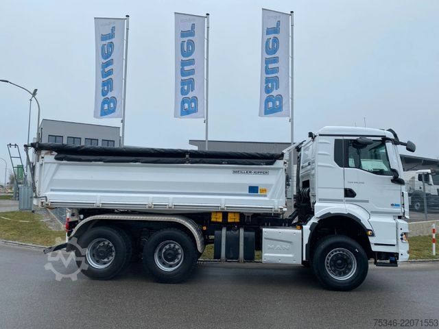 Camion-benne tricar MAN TGS/26.510/6x4 BL/Bordmatik/Retarder/90to/82 tkm