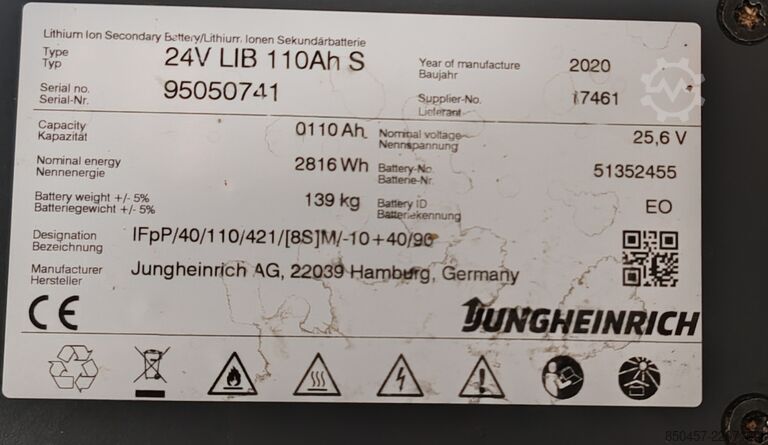 Palleløftere Jungheinrich EJC 112 LI ION 3.2m/ 698h/ 2020y
