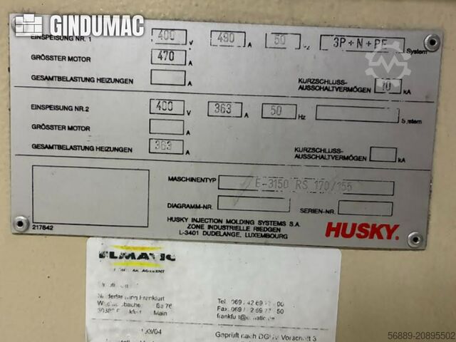 Elektromos fröccsöntő gép Husky E 3150 RS 170 155
