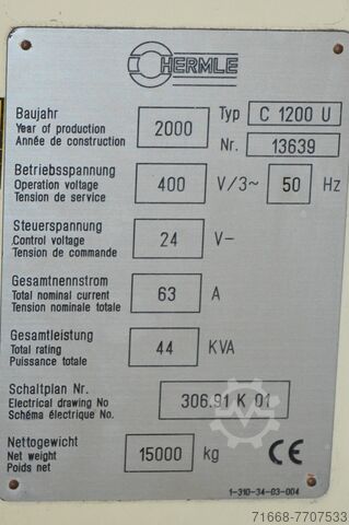 Machining center HERMLE C1200U