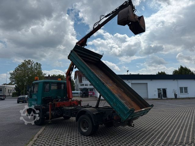 Driezijdige kipper bestelwagen MAN 8.163 3 SEITEN KIPPER PALFINGER KRAN GREIFER AHK