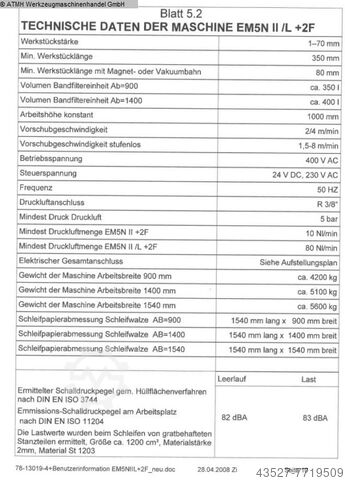 Blechentgratungsmaschine ERNST EM5N II + 2F