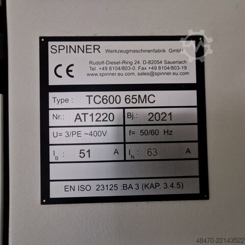 CNC strug sa C osom Spinner TC600 65MC