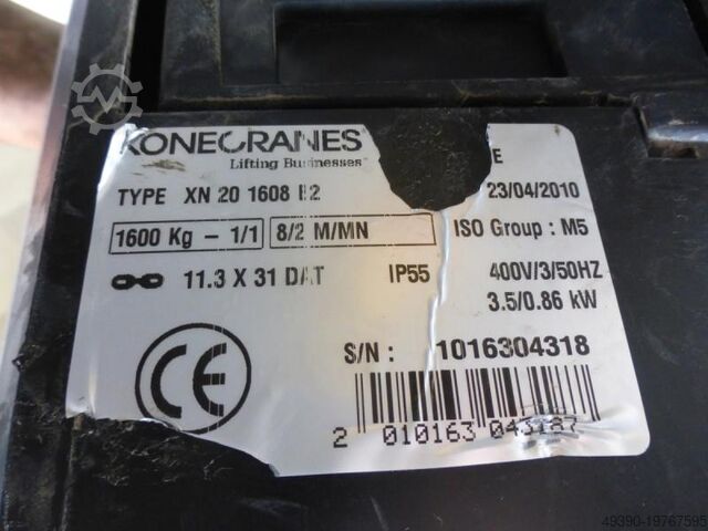 Electric chain hoist, crane, hoisting unit KONECRANES XN 20 1608 B2