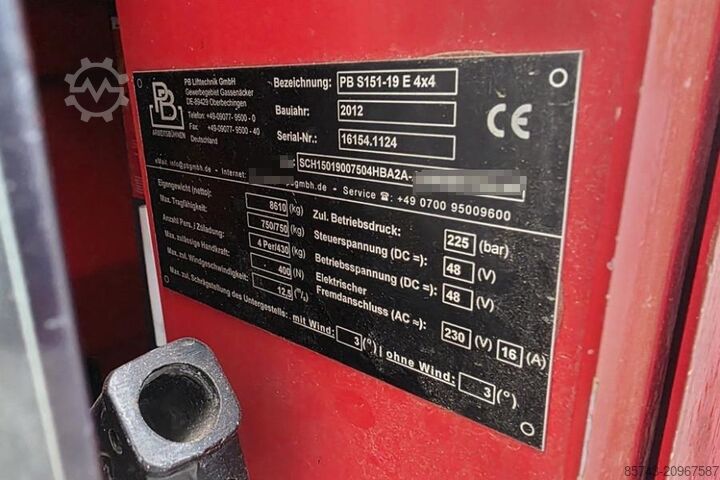 Ascensore a forbice PB Lifttechnik S151-19E 4x4 Electric, 4x4 Drive, 15m Working Heig