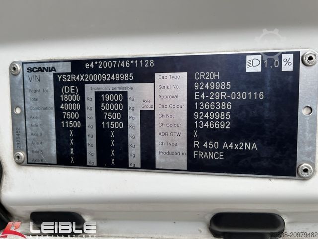 Tractor estándar SCANIA R 450A4x2NA*Retarder*Standklima*2x Tank*DTCO4.1*