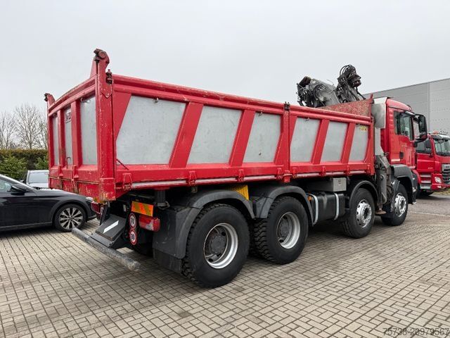 Autocamion basculant tridirecțional MAN TGS 41.480 8x4 Kipper+Kran Penz/Intarder