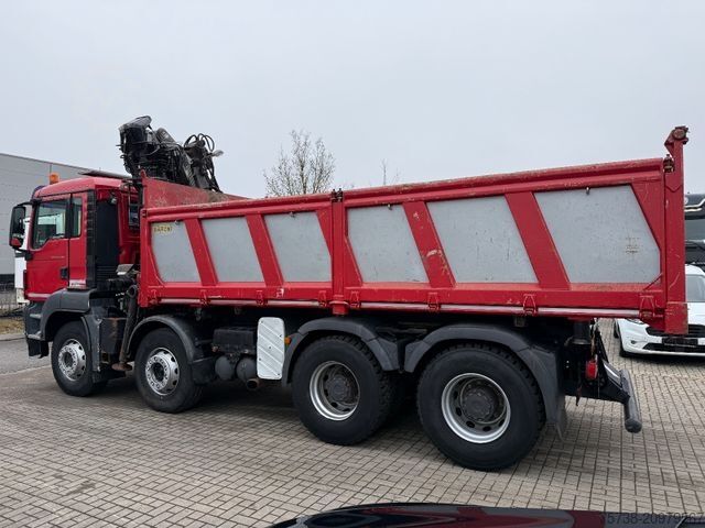 Autocamion basculant tridirecțional MAN TGS 41.480 8x4 Kipper+Kran Penz/Intarder