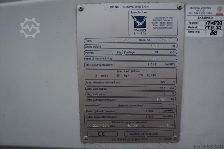 Gelenkteleskoparbeitsbühne Falcon FS330Z Bi-Energy, Diesel - Battery, 33m Working He