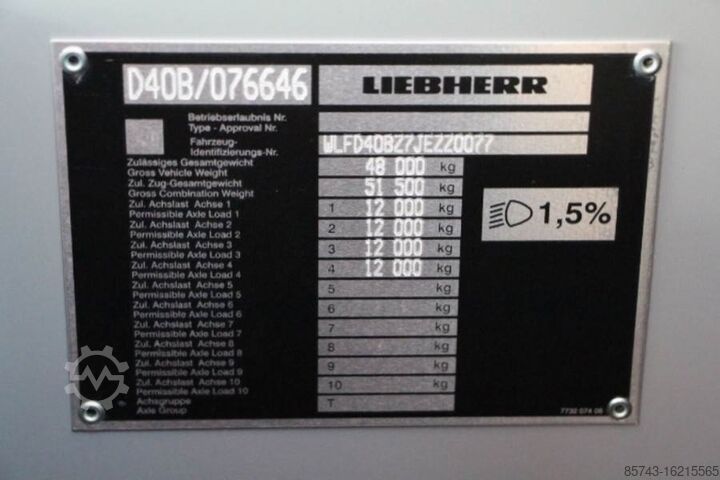 Turmdrehkran Liebherr MK88 Plus Valid Inspection, 45 m Flight, 8t Cap, P